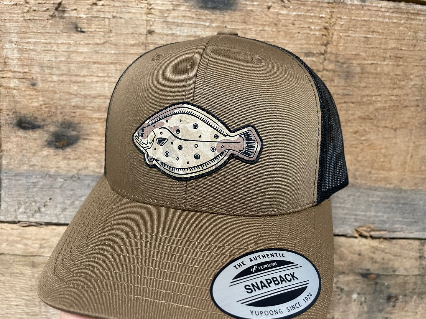 Flounder Outline Patch Hat