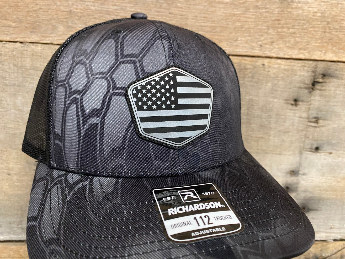 US Flag 1 - Silver on Kryptek Typhon