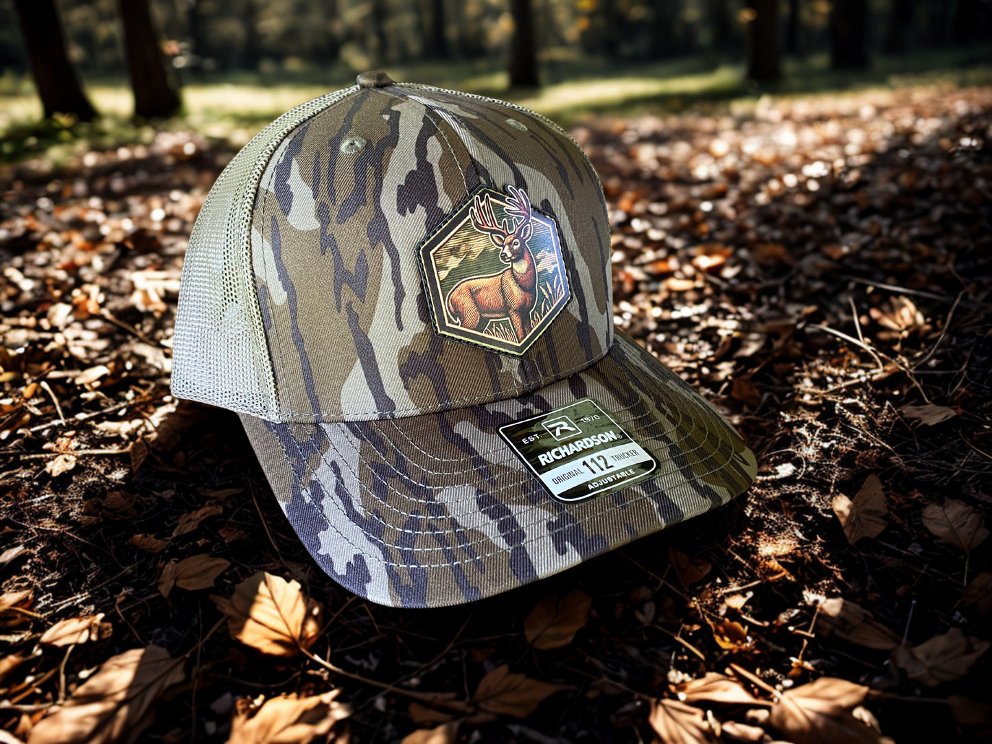 Whitetail Deer Hex Premium Full Color Patch Hat