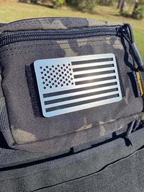 Stainless Acrylic American Flag Velcro Patch – Ancient City Hat Co.