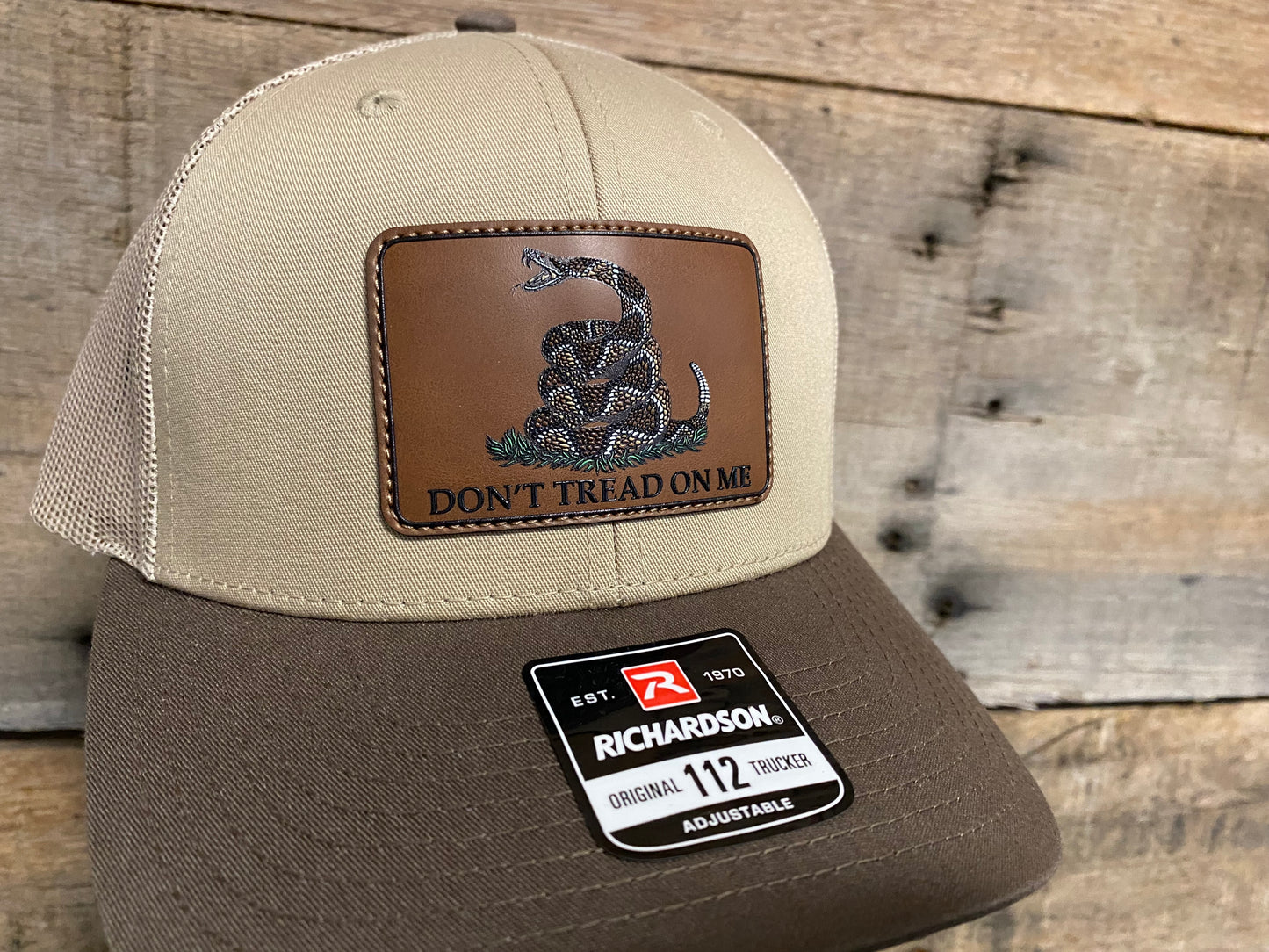 Dont Tread on Me Raised Print Walnut on Khaki/Chocolate Chip