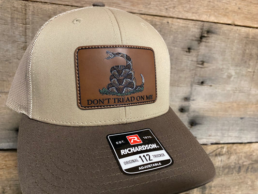 Dont Tread on Me Raised Print Walnut on Khaki/Chocolate Chip