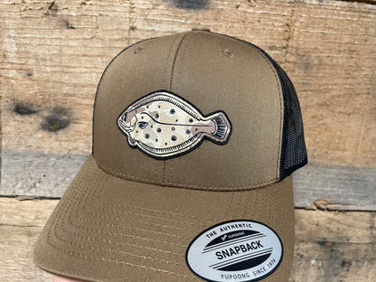 Flounder Outline Patch Hat