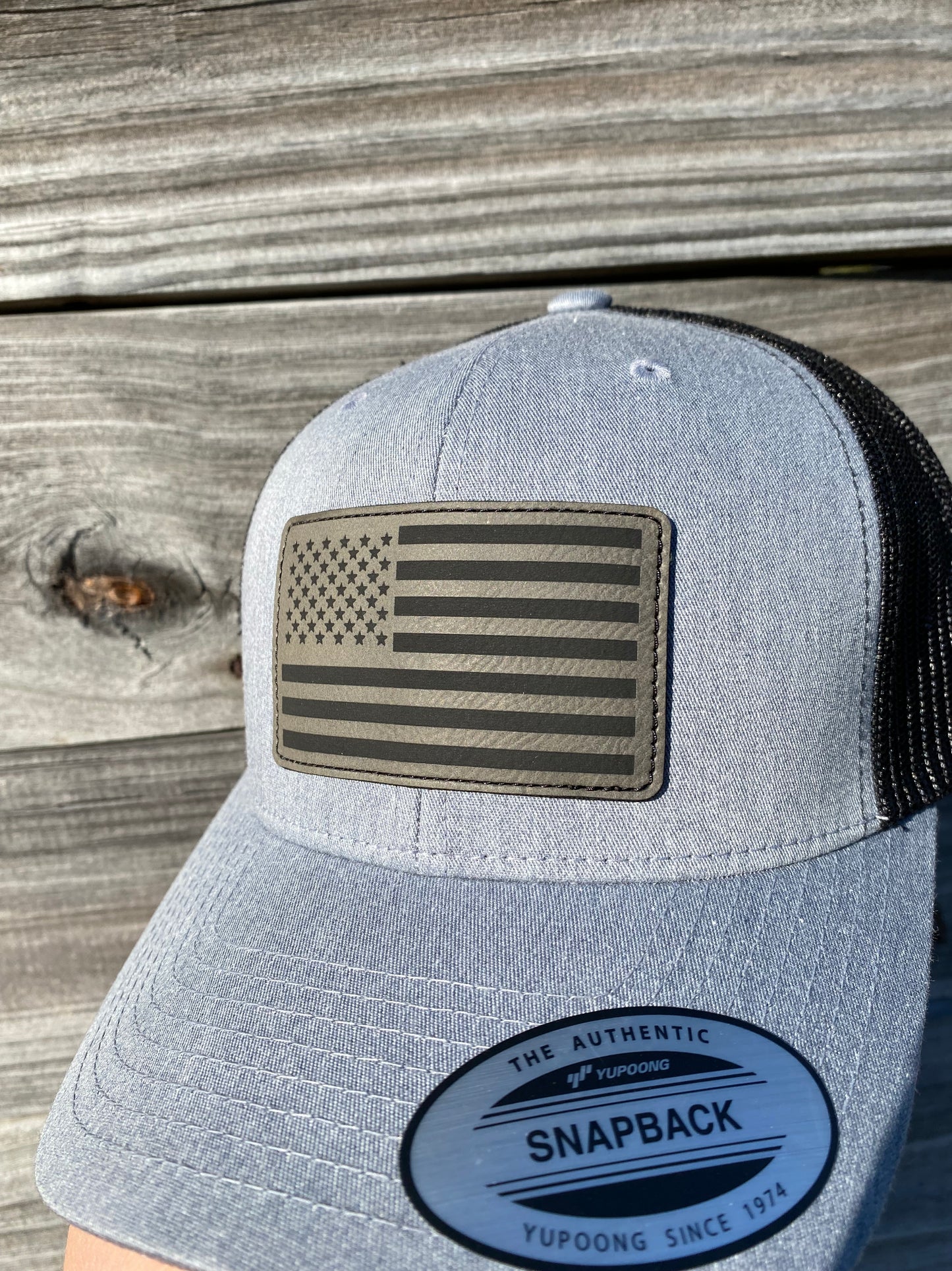 US Flag - Grey - Heather Grey/Black YP6606