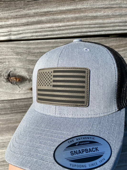 US Flag - Grey - Heather Grey/Black YP6606