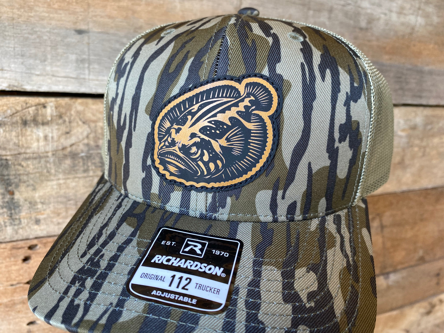 Angry Flounder - Tan on Mossy Oak Bottomland