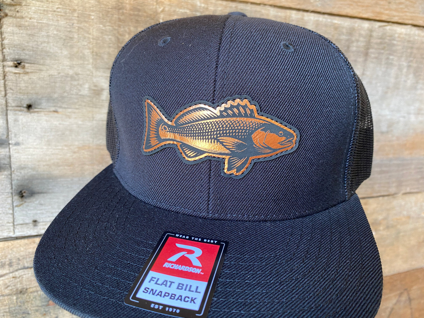 Redfish #2 - Copper on Black Flat Bill