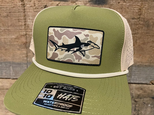 Hammerhead Shark - Duck Camo on Green/Tan w/ Rope