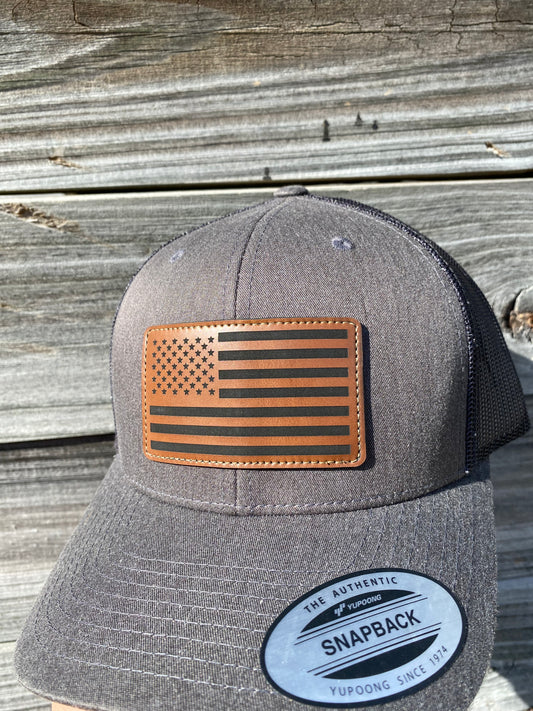 US Flag - Walnut - Dark Heather Grey YP6606