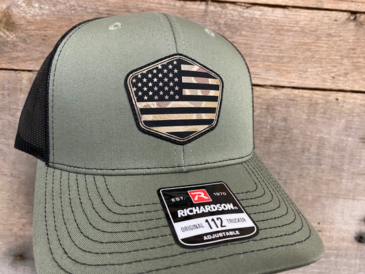 US Flag 1 - Duck Camo on Loden/Black