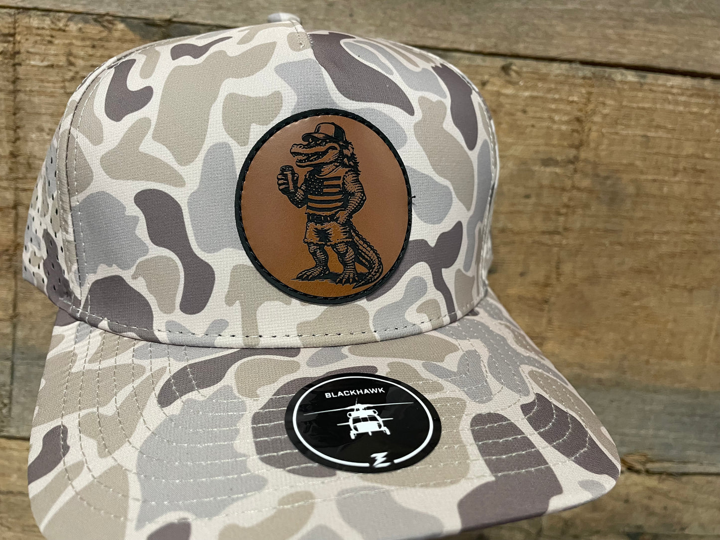 Florida Man Gator Patch Hat - Rawhide on Desert Camo