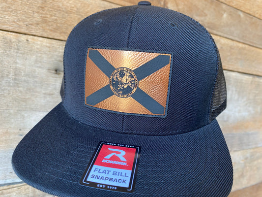 Florida State Flag - Copper on Black Flat Bill