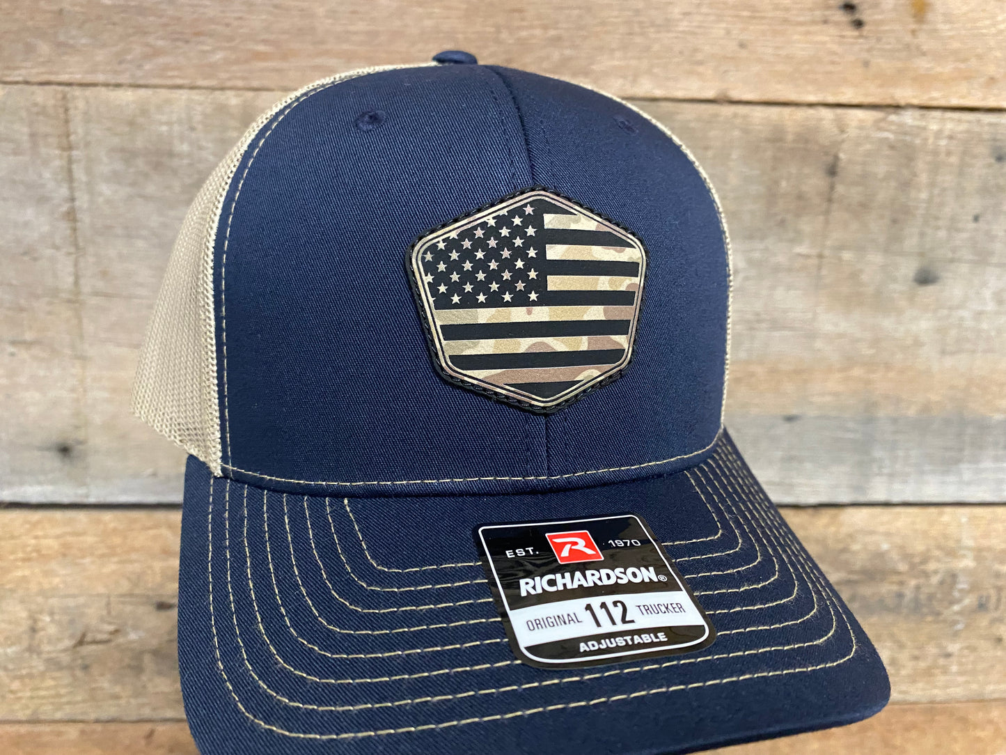 US Flag 1 - Duck Camo on Navy/Khaki
