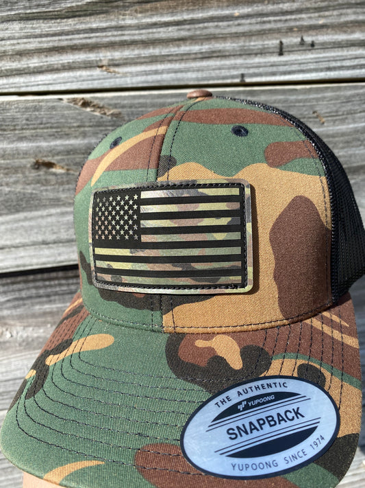 US Flag Inverse - Green Camo - Woodland Camo YP 6606