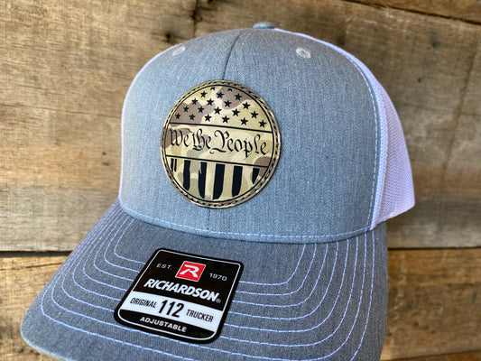 We the People Round - Duck Camo on Heather Grey/White