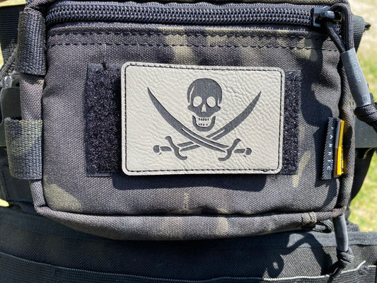 Grey Pirate Flag Patch
