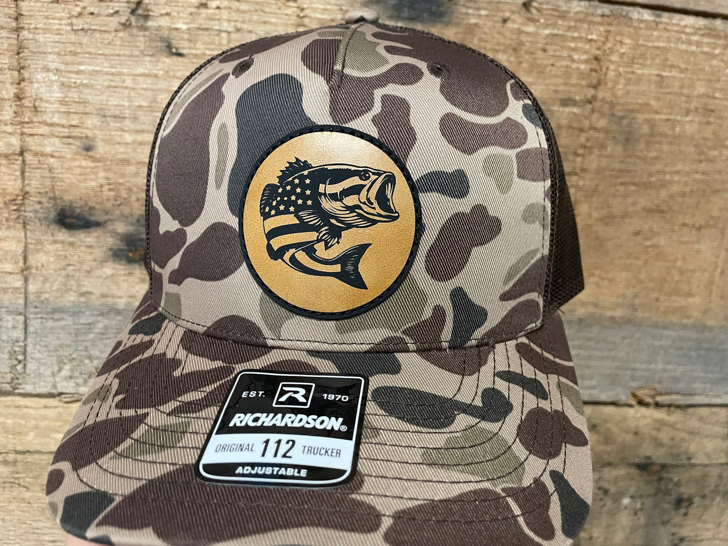 Bass US Flag Hat - Tan - Bark Duck Camo