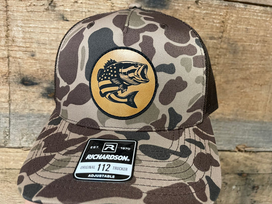 Bass US Flag Hat - Tan - Bark Duck Camo