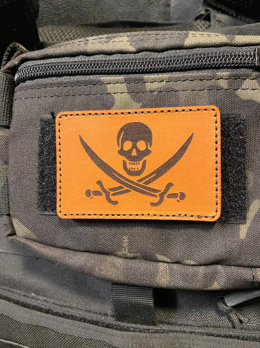Pirate Flag Leather Patch