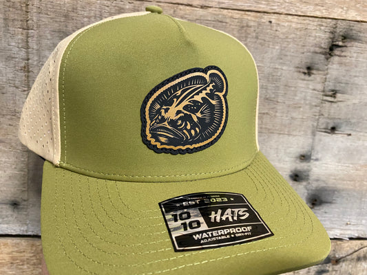 Angry Flounder - Tan on Green/Tan