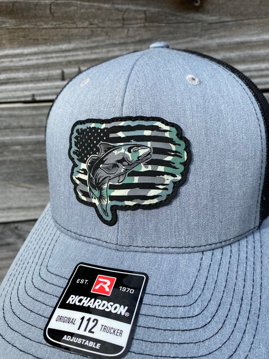 Redfish US Flag - Lowtide Camo - Heather Grey/Black R112