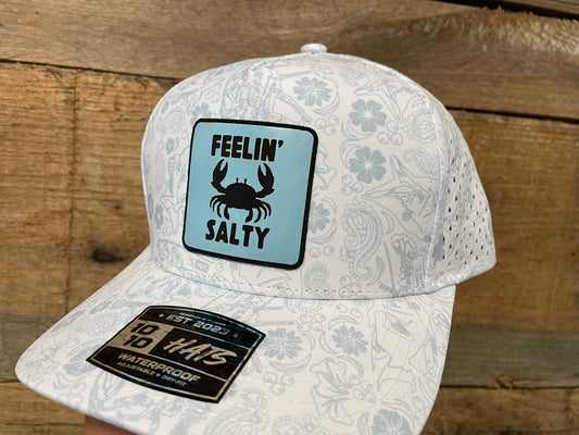 Feelin’ Salty Crab - Sky Blue - White Reef Pattern