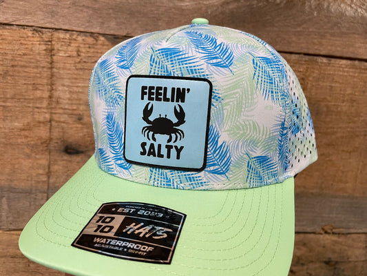 Feelin’ Salty Crab - Sky Blue - Pastel Palms Pattern