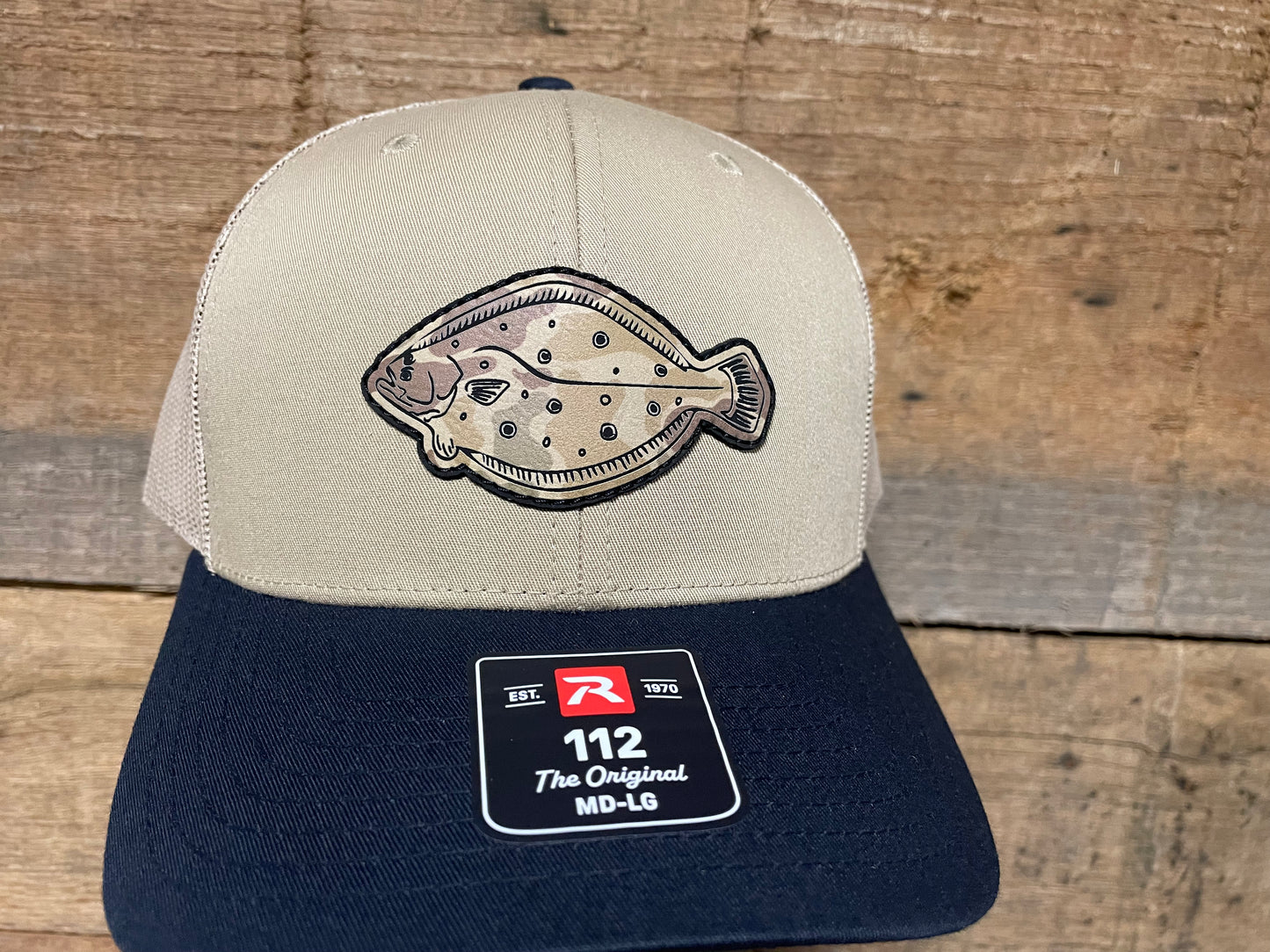 Flounder Outline Patch Hat