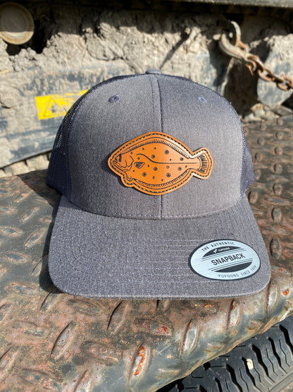 Flounder Outline Patch Hat