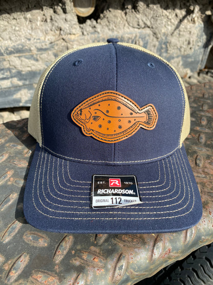 Flounder Outline Patch Hat