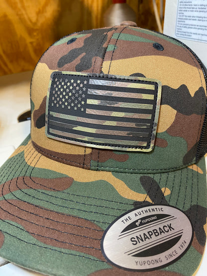 US Flag Patch Hat- Inverse